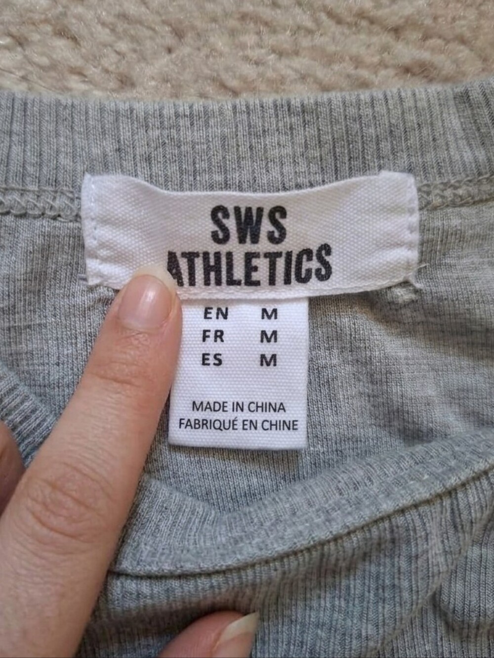 Light Grey Ribbed Short Sleeve Tee - Picture 3 of 3